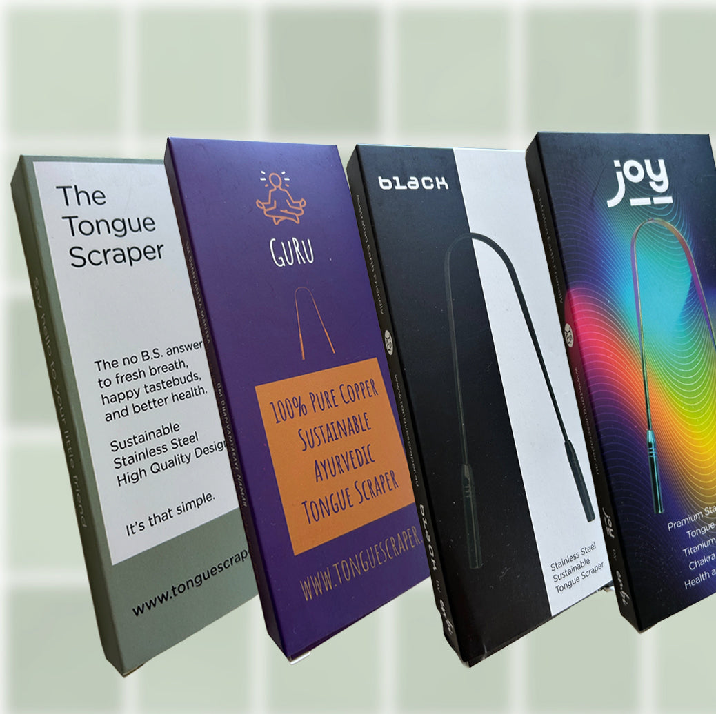 TSAU Full Set | 4-Pack Stainless Steel Tongue Scrapers