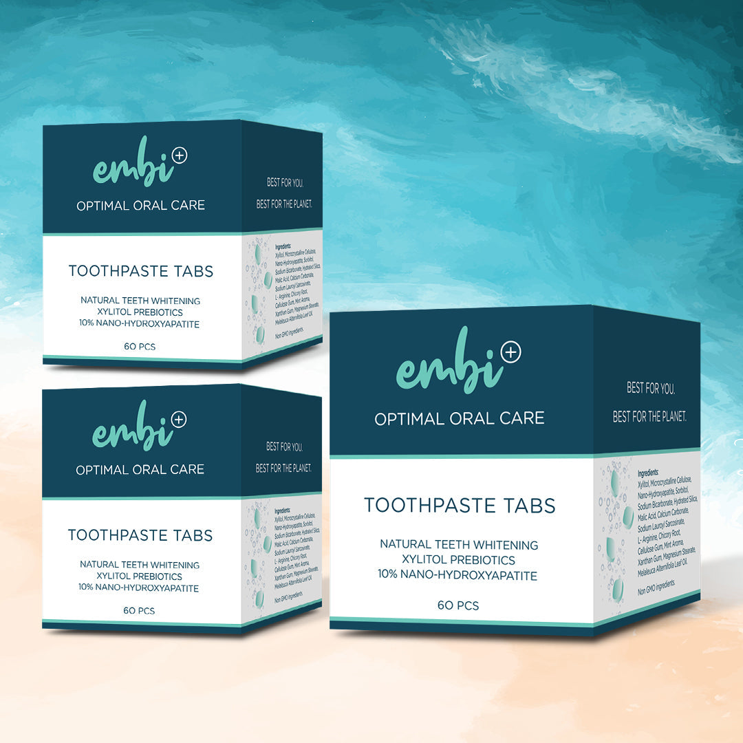 embi OOC Whitening Toothpaste Tabs, 10% Nano Hydroxyapatite - Eco ...